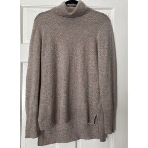Antonio Melani Turtleneck Sweater Women Medium Cashmere Tan Oversized Luxury